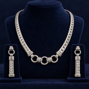 Parure Alliance en argent 925 — Vue studio · parure complète (mise en scène générée par IA)